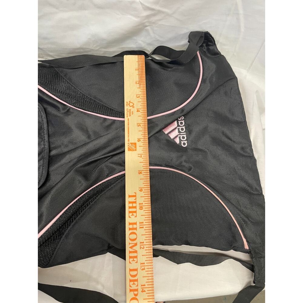 Adidas Drawstring Backpack With Mesh Ventilation Panels Black & Pink Sackpack - Picture 6 of 6